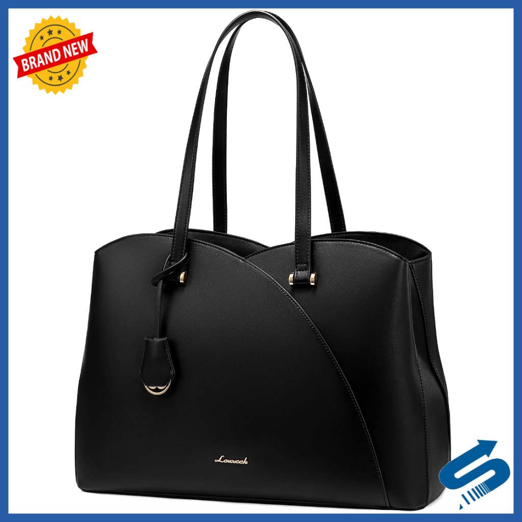 Leather Laptop Tote Bag Professional Work Briefcase Large Capacity Teacher